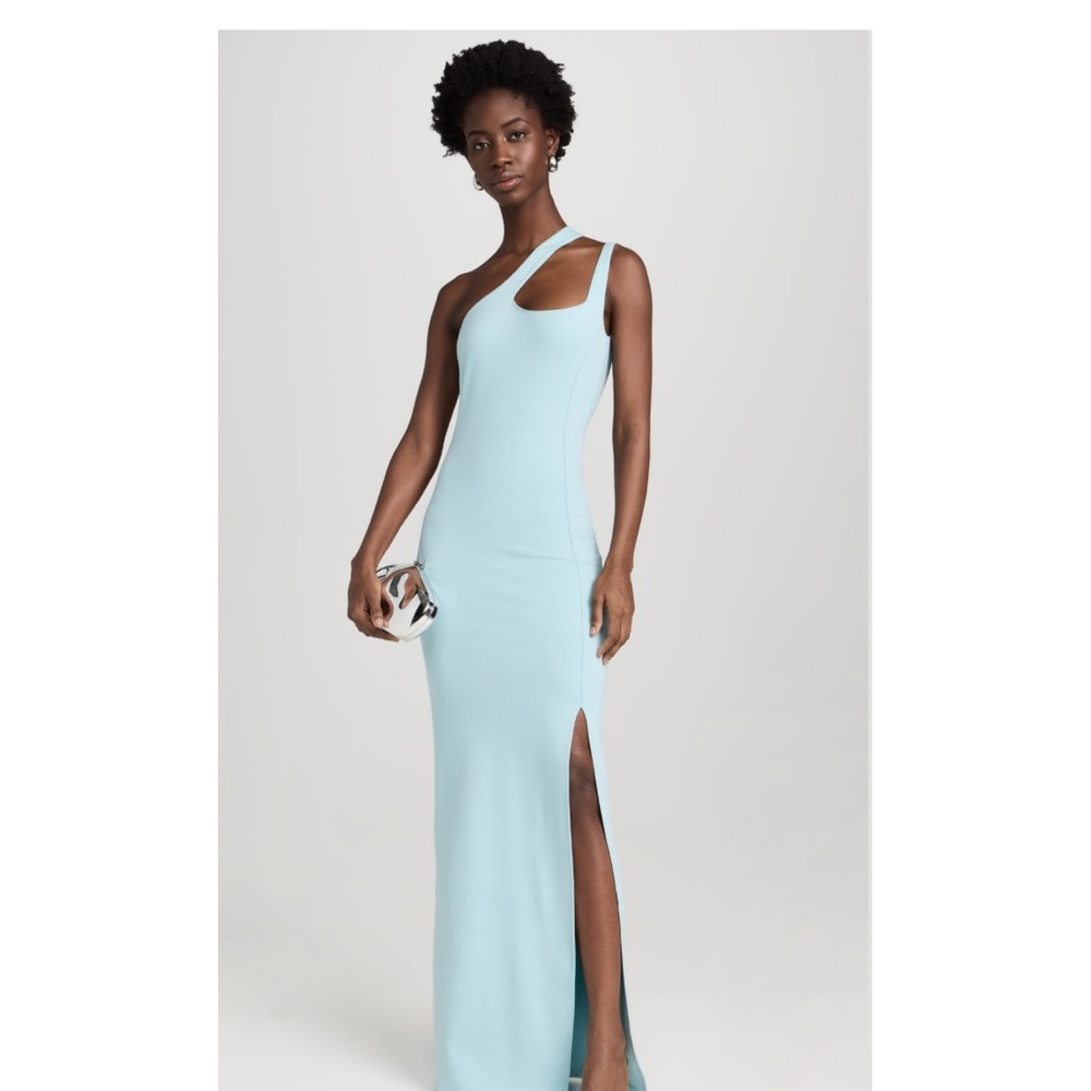 Rangel Elegant One-Shoulder Light Blue Dress